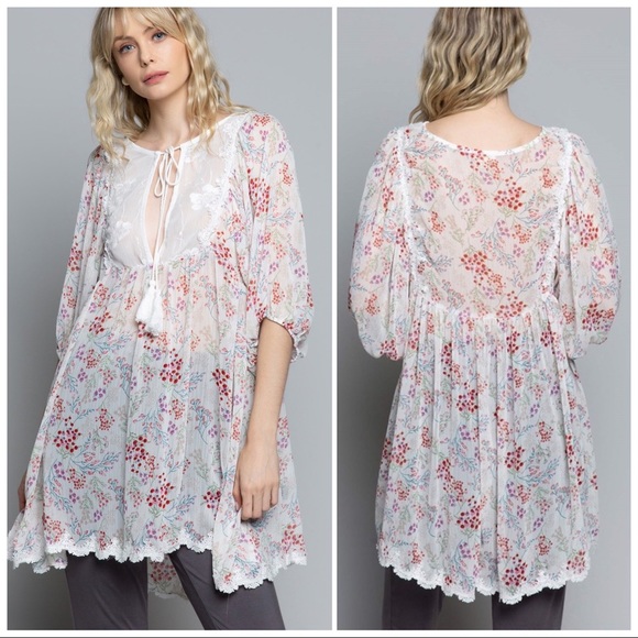 POL Dayna Floral Babydoll Layering Tunic - Picture 3 of 9